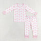 Baby Girl Pink Pumpkin Shirt Pants Bamboo Pajamas Set