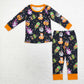 Baby Boy Long Sleeves Halloween Dogs Pumpkin Shirt Pants Pajamas Set