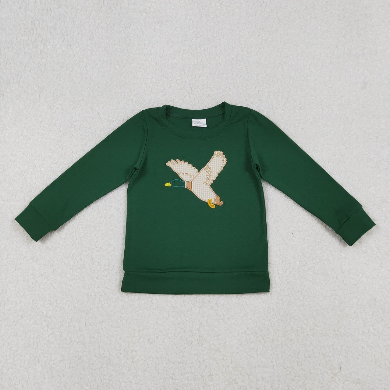 Sibling Boys Kids Long Sleeves Embroidery Dogs Ducks Deer Hunting Shirt Tops RTS