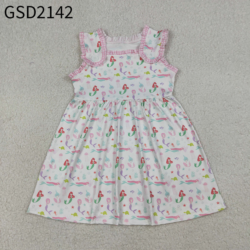 Baby Girls Kids Sleeveless Mermaid Knee Length Dress RTS