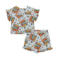 ( Moq 5 Each Style ) Sibling Baby Girls Kids Short Sleeves Pencil Bows Flower Shirts Shorts Back to School Sets