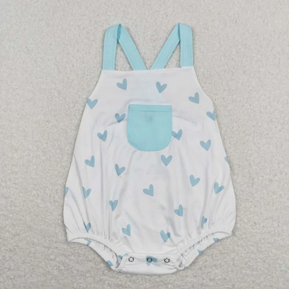 Baby Boy Girl Valentines Hearts Sibling Romper Clothes Set