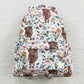 BA0007 Baby Kids Cow Floral Bag Backpack