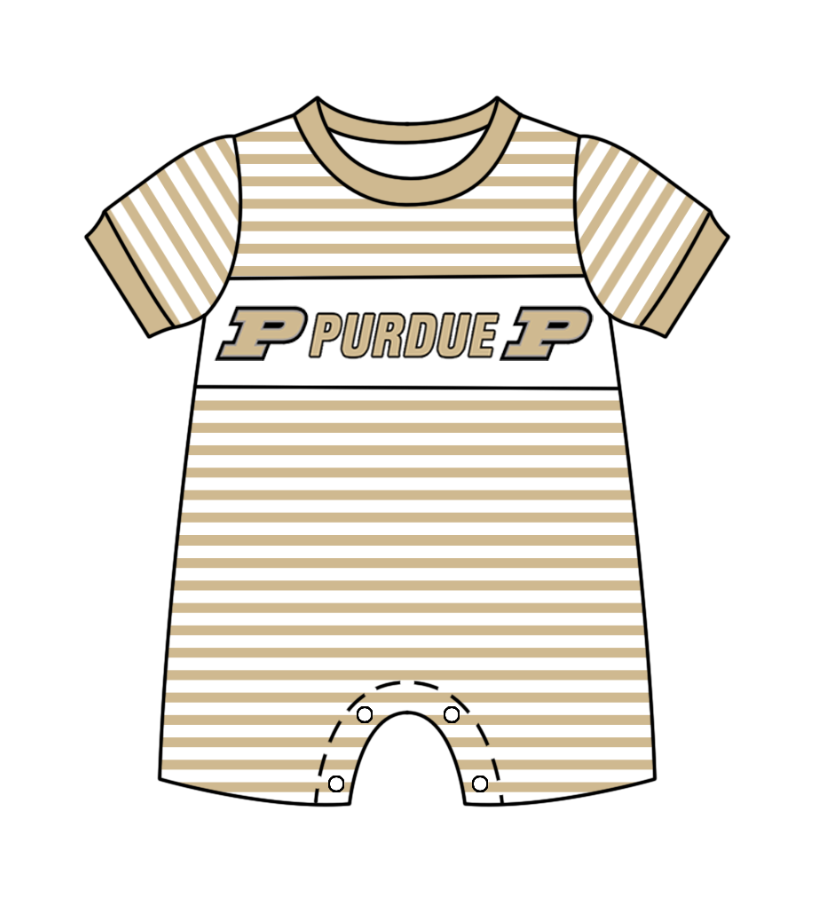Baby Boy Short Sleeves P Team Striped Romper ( Moq 5 )