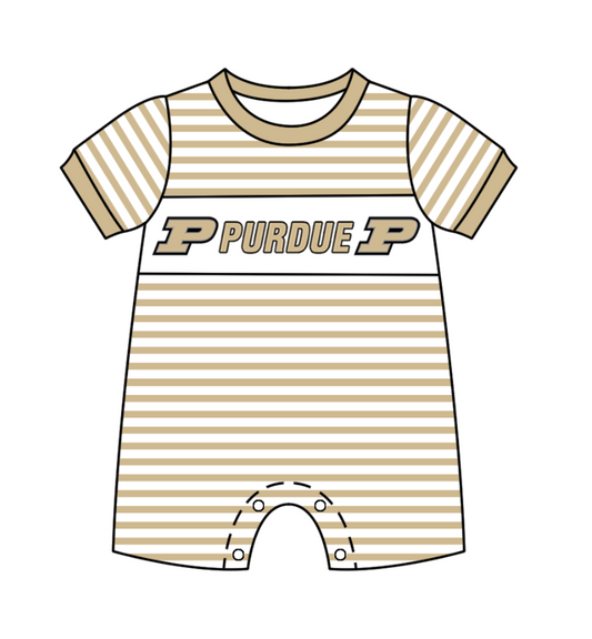 Baby Boy Short Sleeves P Team Striped Romper ( Moq 5 )