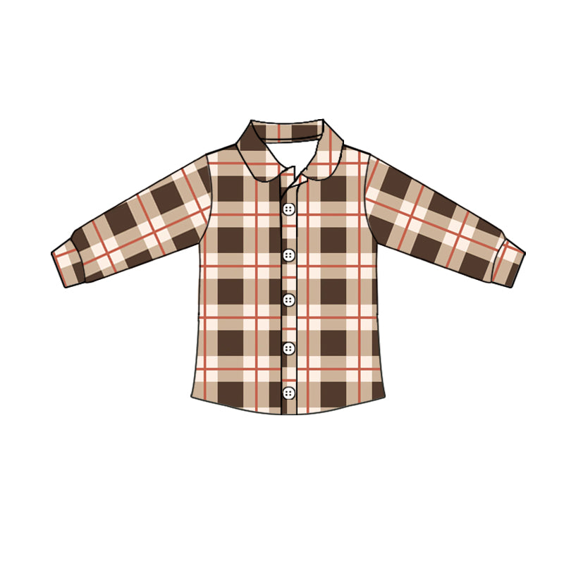 Baby Boy Summer Short Sleeves Plaid Button Up Shirt