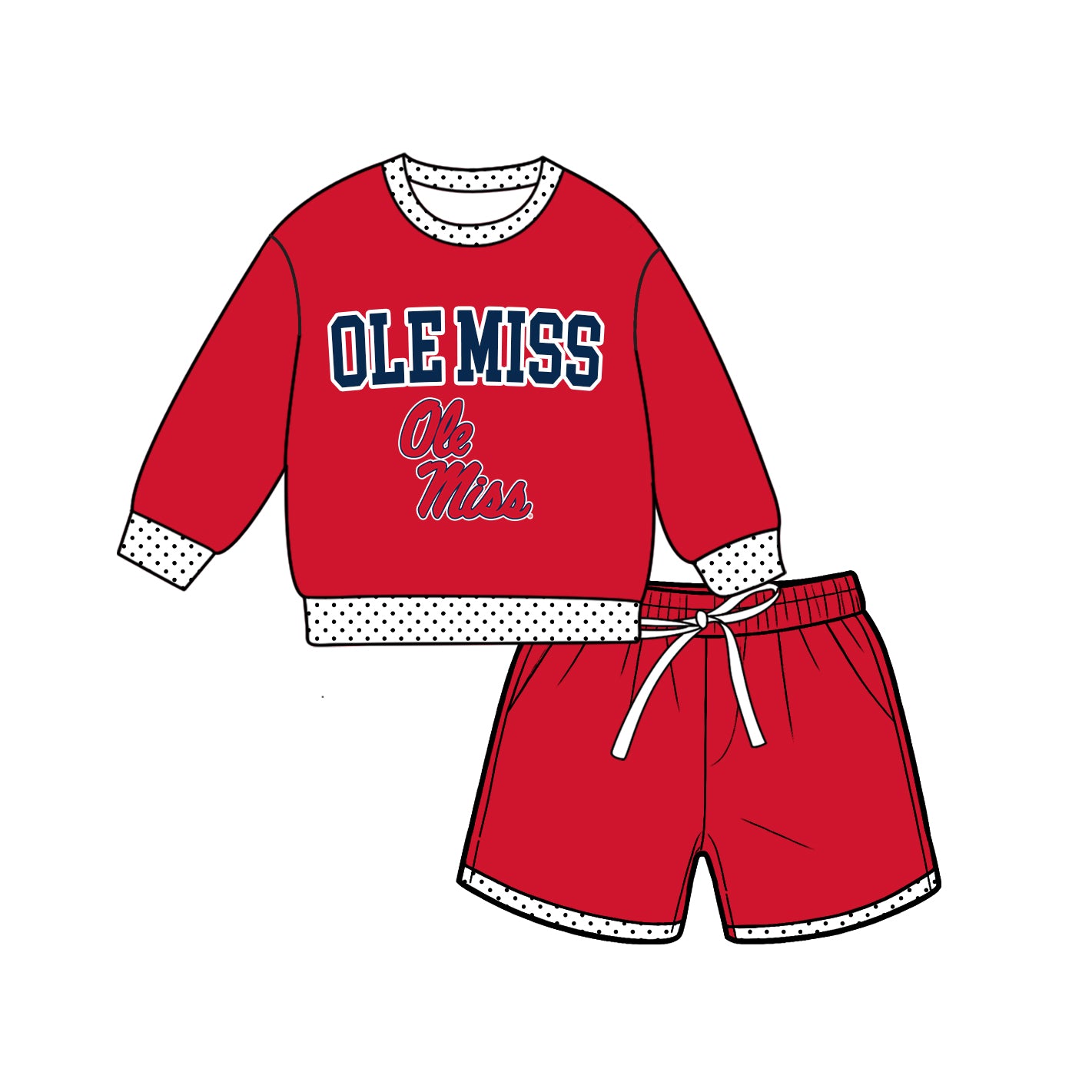 ( Moq 5 ) Baby Girls Kids Long Sleeves Shirt Shorts Team Set Clothes