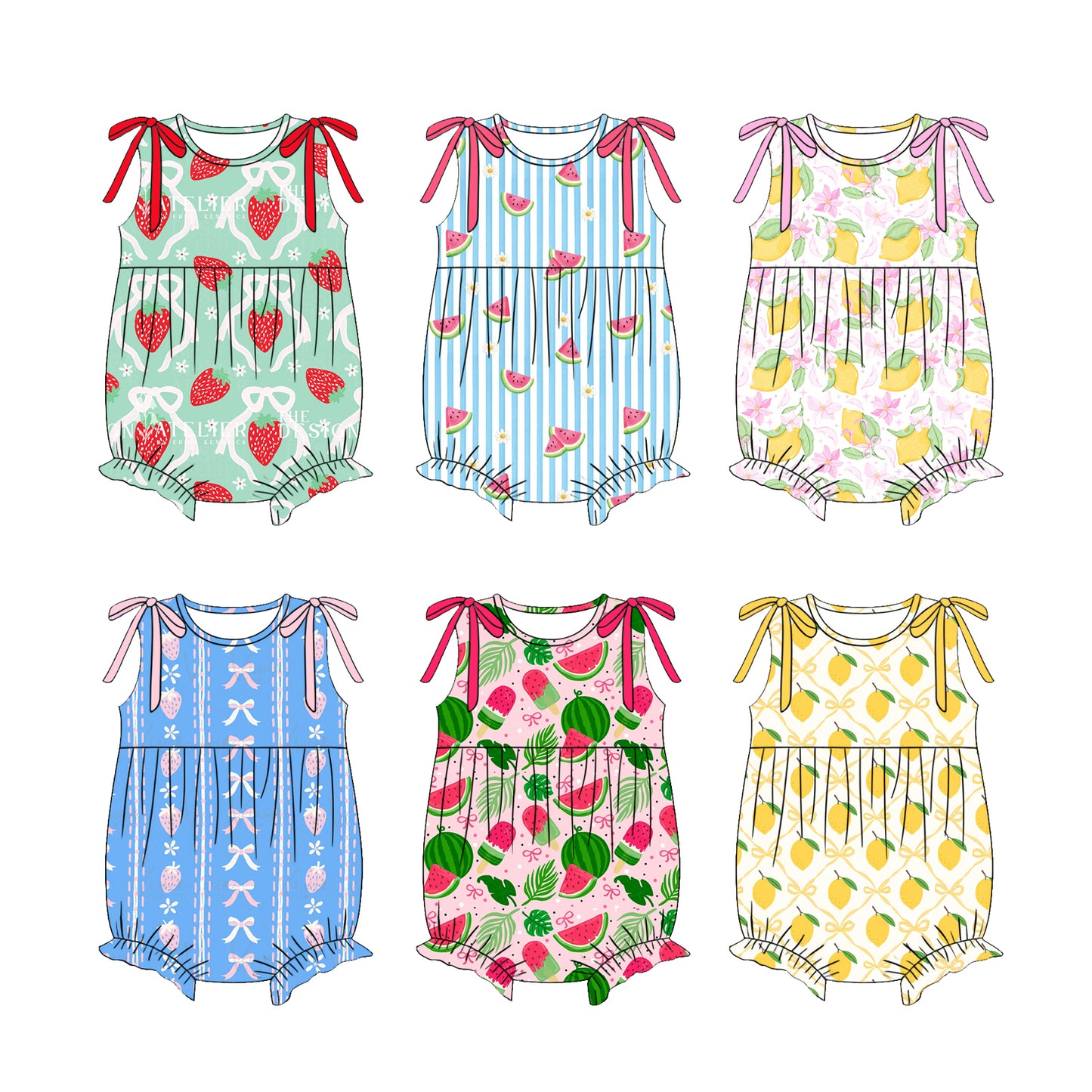( Moq 5 Each Style ) Sibling Baby Girls Infant Bows Sleeveless Bubble Rompers Summer Clothes