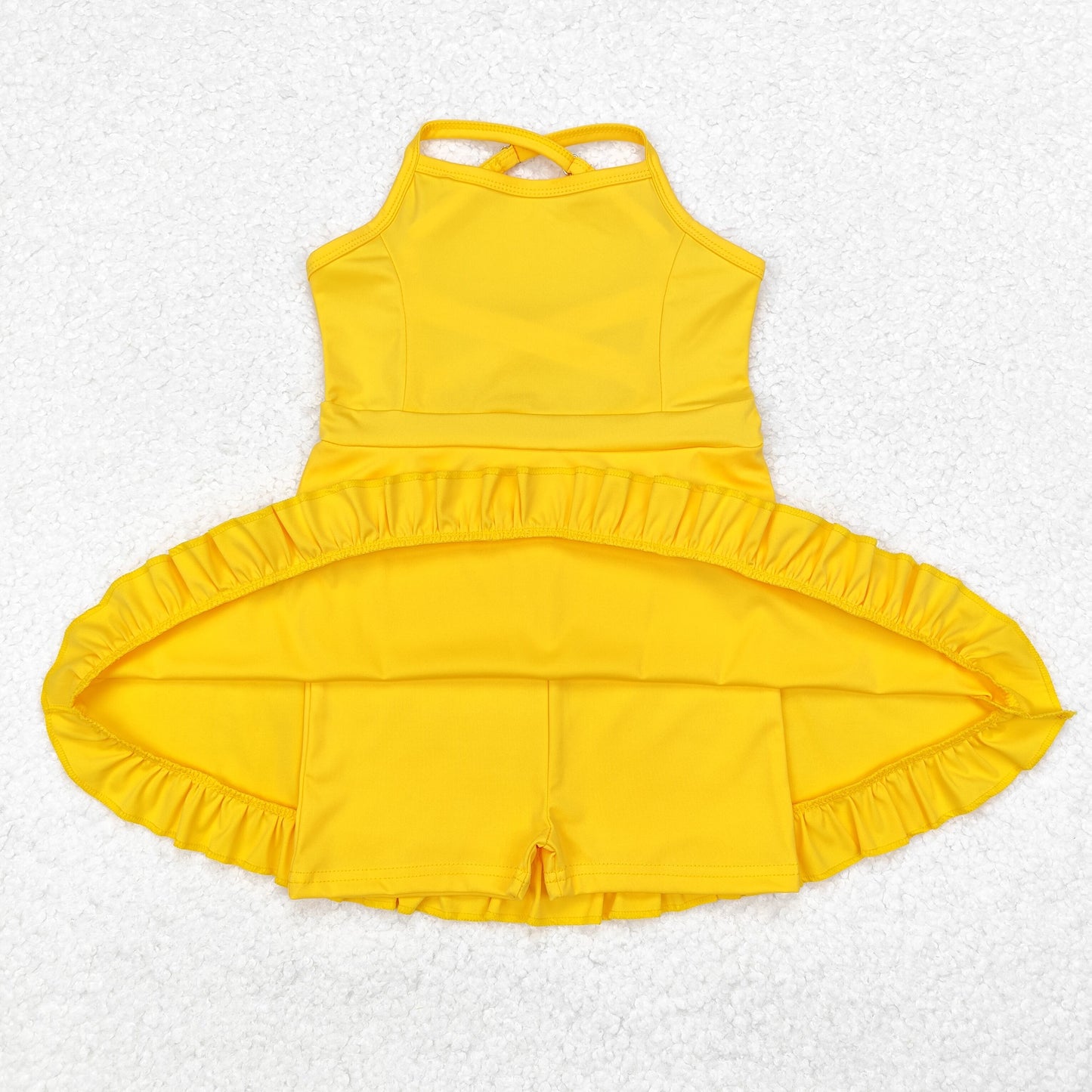 Baby Girl Yellow Yoga Sports With Shorts Dress