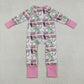 Baby Girls Long Sleeves Boots Cactus Cowgirl Zipper Footie Sleeper Romper RTS