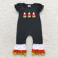 SR0400 Baby Boy Short Sleeves Candy Halloween Embroidery Romper