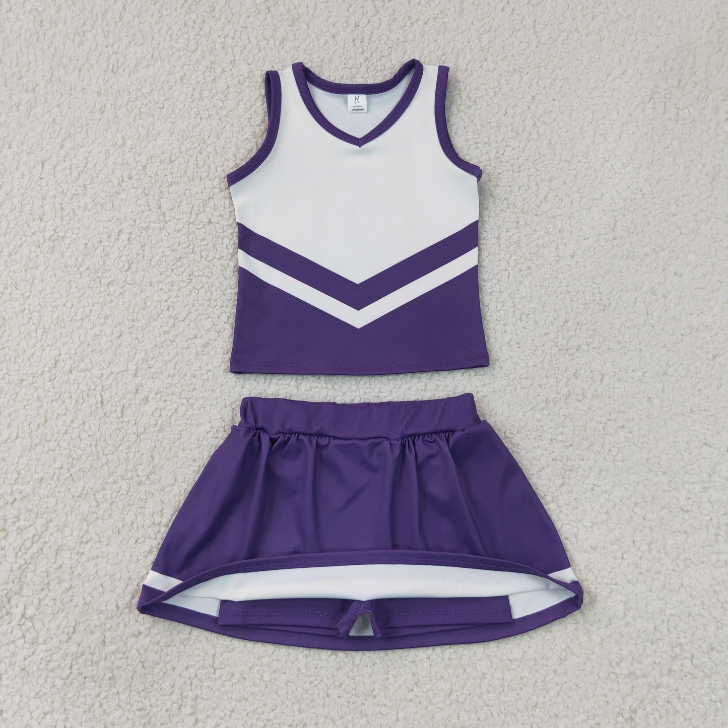 Baby Girls Kids Sleeveless Tops Purple Skirt Shorts Set Yoga Team Clothes RTS
