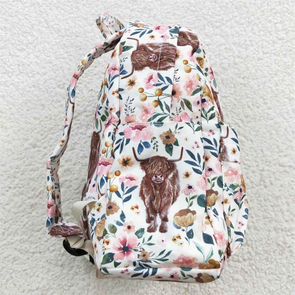 BA0007 Baby Kids Cow Floral Bag Backpack