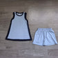 ( No moq ) Preorder Baby Girls Kids Sleeveless Built-in Shorts Blue Dress Clothes