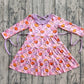 Baby Girl Long Sleeves Flower Pumpkins Knee Length Dress RTS