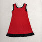 Baby Girls Kids Sleeveless Shorts Black Scallop Red Dress Yoga Active Clothes RTS