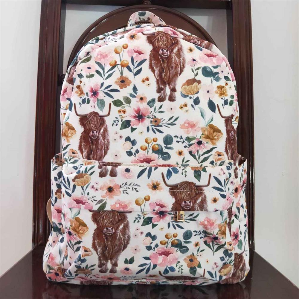 BA0007 Baby Kids Cow Floral Bag Backpack