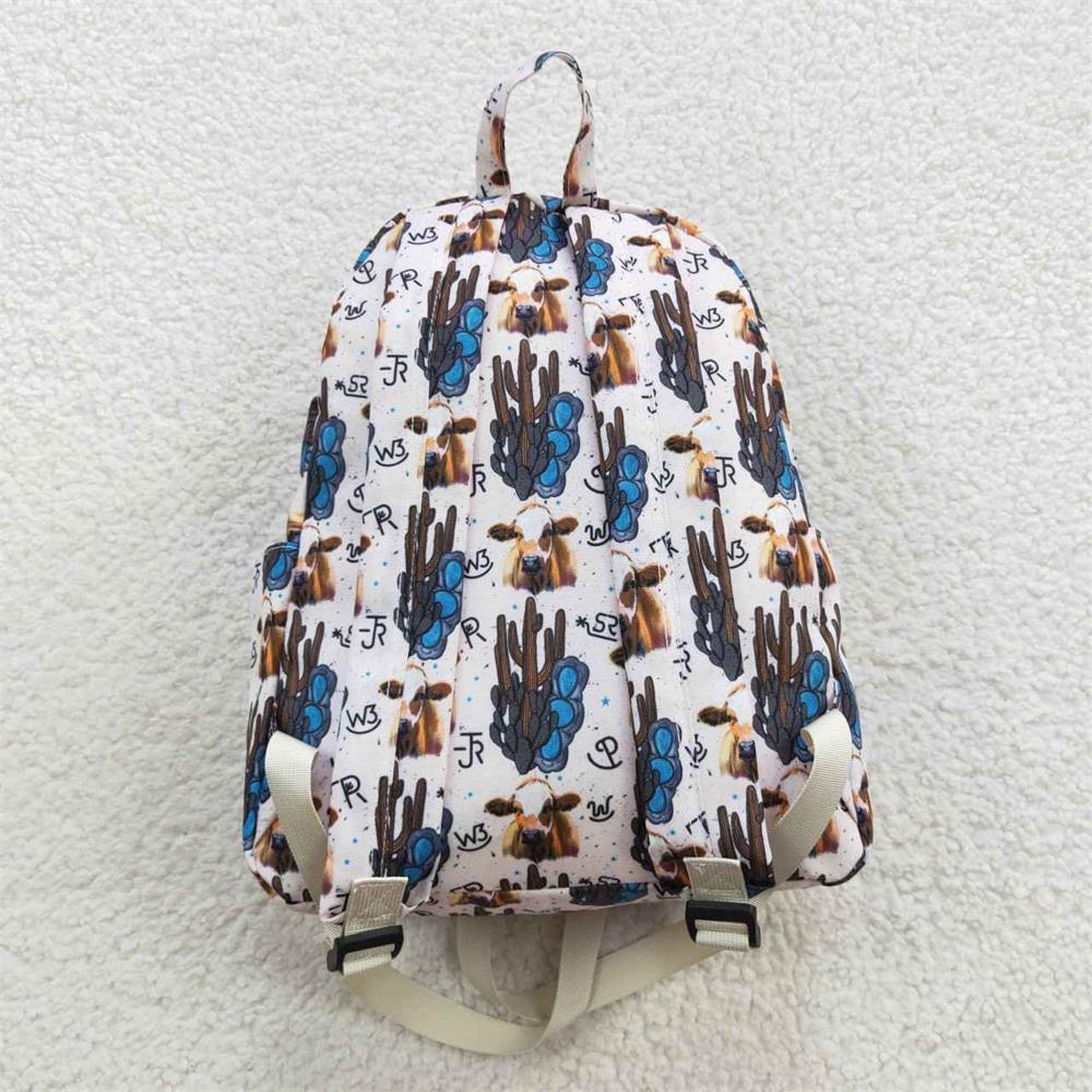 BA0067 Baby Kids Western Cactus Cow Bag Backpack