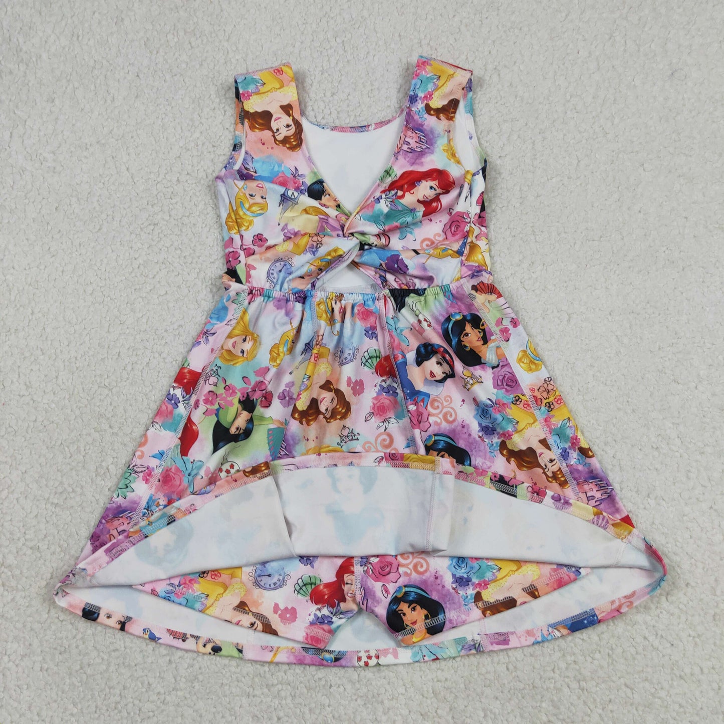 Baby Girls Kids Sleeveless Princess Flower Shorts Knee Length Dress Yoga Clothes  RTS