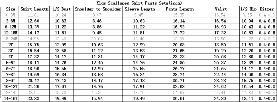 ( No moq ) Preorder Baby Girls Kids Long Sleeves Flower Shirt Pants Scallop Set Clothes