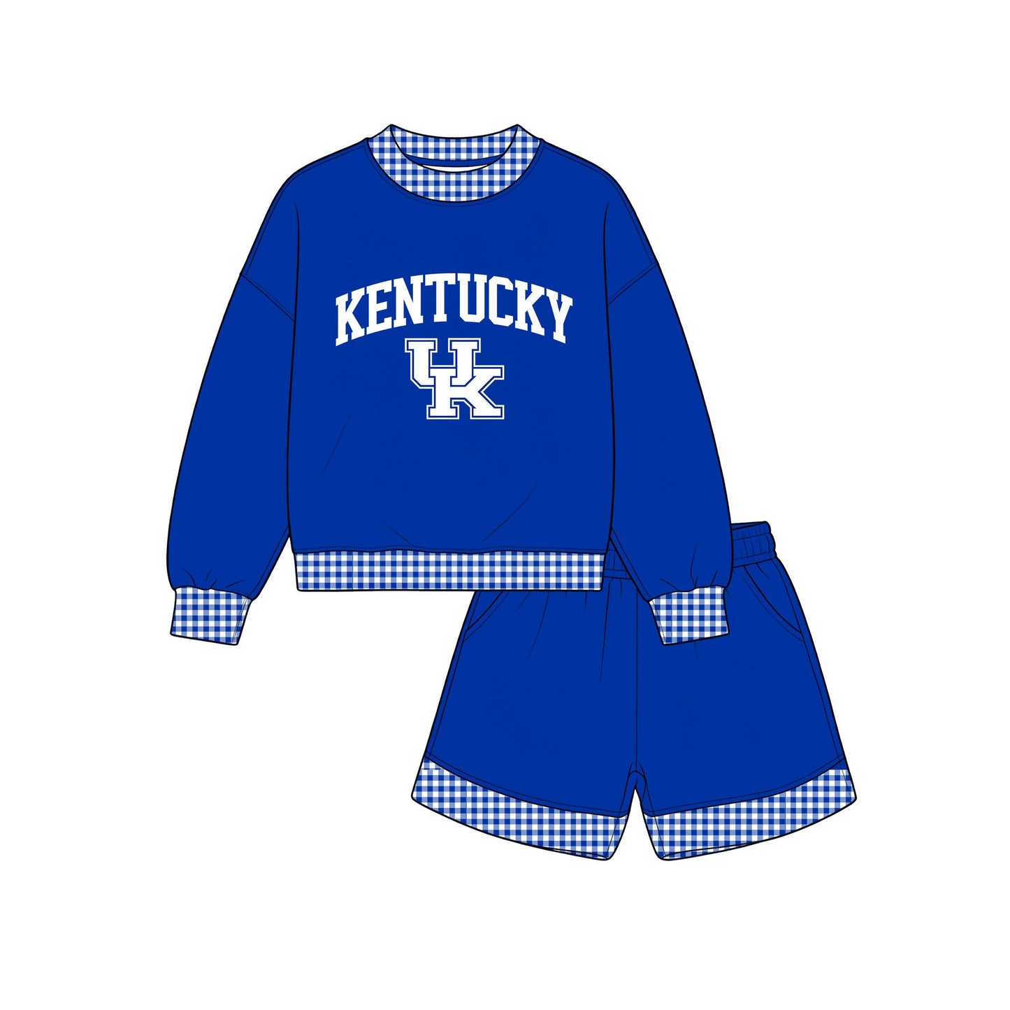 ( Moq 5 ) Preorder Adult Women Long Sleeves Blue Shirt Shorts Team Set Clothes