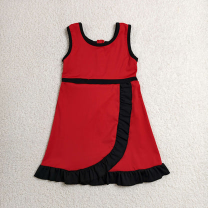 ( No.1-8 ) Sibling Baby Girl Kids Sleeveless Ruffle Knee Length Yoga Active Dresses RTS