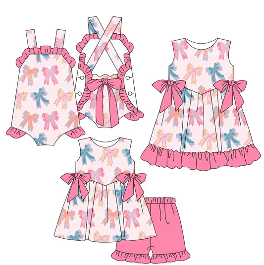 Baby Girl Sleeveless Bows Sibling Romper Dress Set ( Moq 5 Each Style ) 2.15