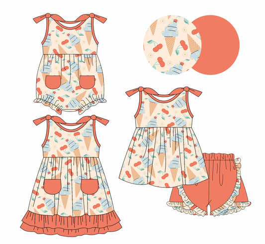 Baby Girl Popsicles Sibling Romper Dress Set ( Moq 5 Each Style ) 1.9
