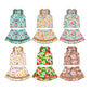 ( Moq 5 Each Style ) Baby Girl Sleeveless Flower Buttons Tops Skorts Sibling Set 3.27