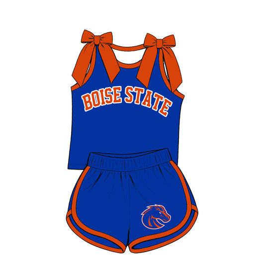 ( Moq 5 ) Baby Girls Kids Sleeveless Bows Shirt Shorts Team Set Clothes