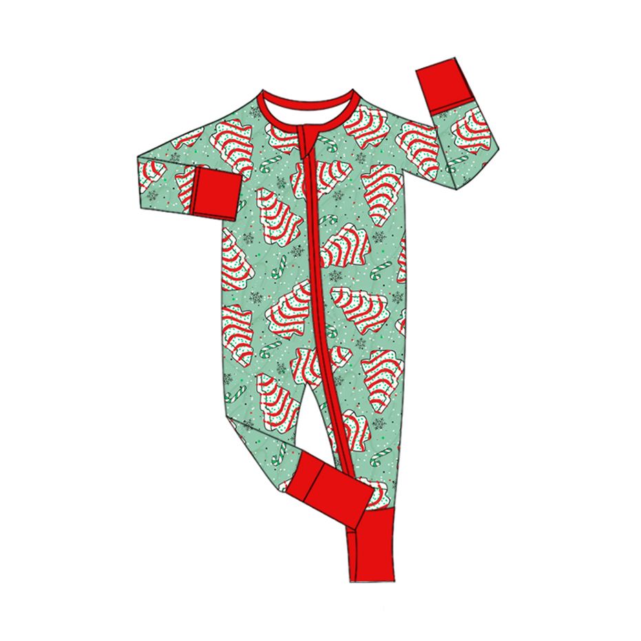 ( Moq 5 ) Preorder Baby Kids Christmas Tree Zipper Sleeper Footie Romper Clothes