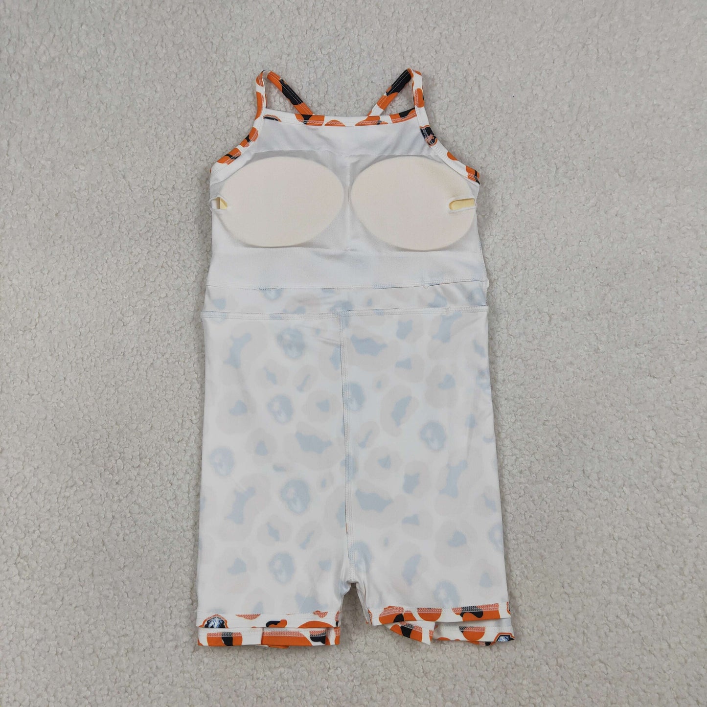 Baby Girls Kids Straps Orange Leopard Dogs Team Yoga Active Shorts Knee Length Dress RTS