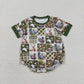 Baby Boys Kids Short Sleeves Ducks Deer Plaid Green Bubble Romper RTS