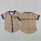 Baby Boy Kids Short Sleeves Purple Orange Stripes Tiger Shirt Team Tops RTS