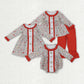 Sibling Baby Girl Long Sleeves Floral Embroidery Santa Cakes Christmas Romper Dress Set RTS
