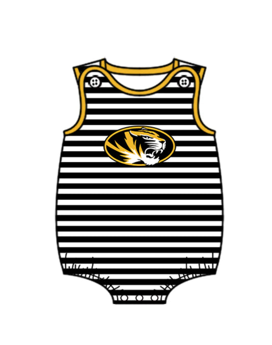 ( Moq 5 ) Baby Boys Infant Sleeveless Tiger Stripes Team Bubble Romper