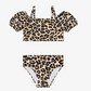 Baby Girl Short Sleeves Tops Leopard Bummie Shorts Swimsuit