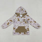 Sibling Baby Boys Girls Long Sleeves Embroidery Dog Hoodie Zipper Khaki Camo Shirt RTS