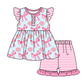 Baby Girl Short Sleeves Bows Sibling Romper Dress Clothes Set ( Moq 5 Each Design )