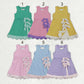 Sibling Baby Girls Kids Sleeveless Floral Bows Yoga Scallop Shorts Dresses RTS
