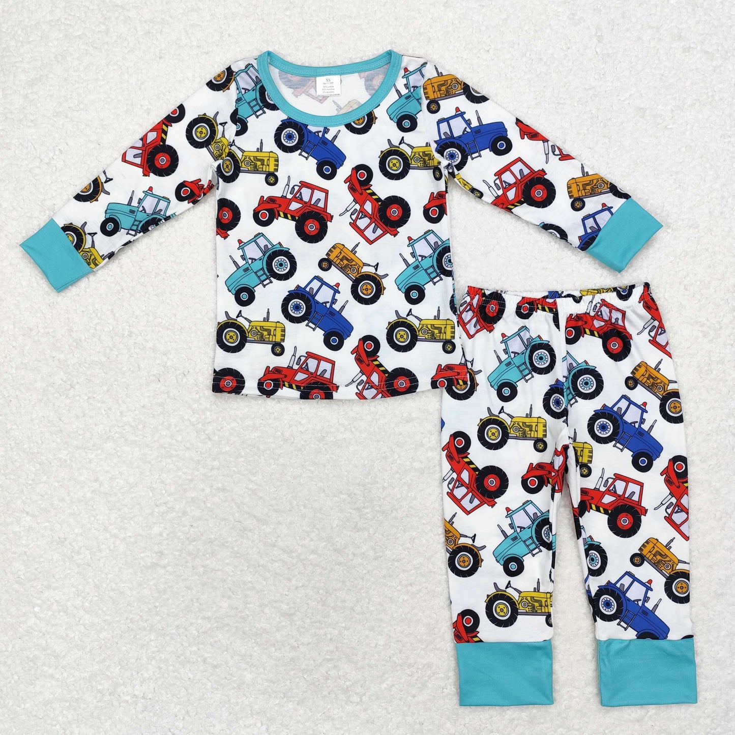 Baby Boy Farm Tractor Shirt Pants Pajamas Bamboo Set