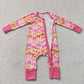 Baby Girl Long Sleeves Bows Pink Ruffle Zipper Pajamas Romper RTS