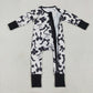 Baby Girl Kids Long Sleeves Black Bows Zipper Romper RTS