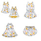 ( Moq 5 Each Style ) Baby Girls Toddler Bows Team Sibling Shorts Dresses Set Summer Clothes