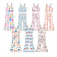 ( Moq 5 Each Style ) Baby Girl Sleeveless Western Bows Tops Bell Pants Sibling Set 3.26