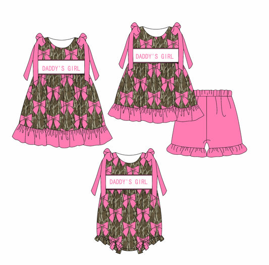 Baby Kids Bows Daddy's Girl Camo Sibling Romper Dress Set ( Moq 5 Each Style ) 2.18