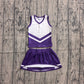 ( No moq ) Preorder Baby Girls Kids Sleeveless Tops Purple Skirt Shorts Set Yoga Team Clothes