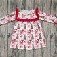 Baby Girl Long Sleeves Santa Trees Christmas Knee Length Dress RTS
