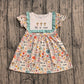 Baby Girls Short Sleeves Crosses Flower Easter Knee Length Dress RTS
