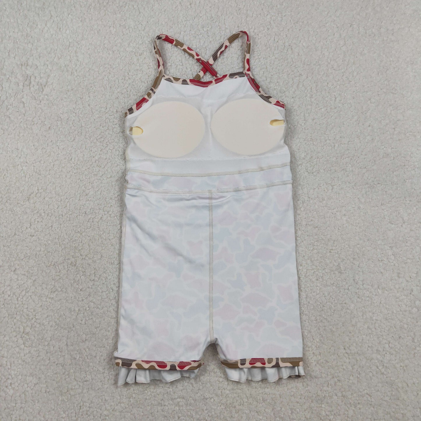 Baby Girls Kids Straps Pigs Camo Print Team Yoga Ruffle Knee Length Dress RTS